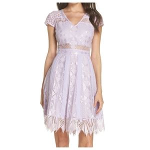 Foxiedox Florence Lace Fit and Flare Lilac Dress